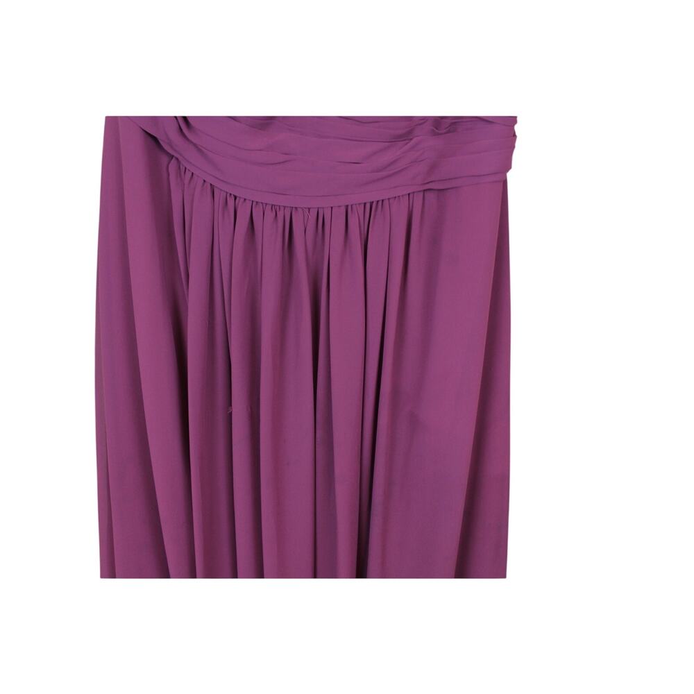 Bill Levkoff Eggplant Purple One Shoulder Bridesmaid Prom Evening Maxi Gown - Picture 3 of 10